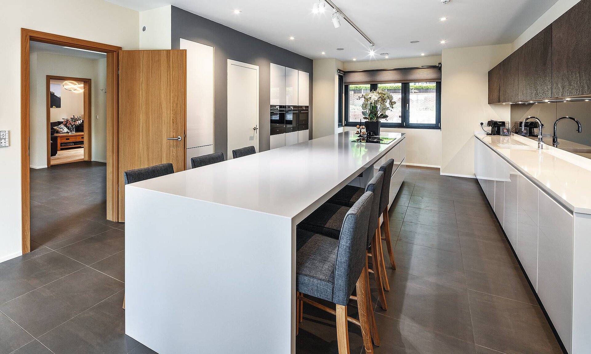 Open-plan living with dining area
