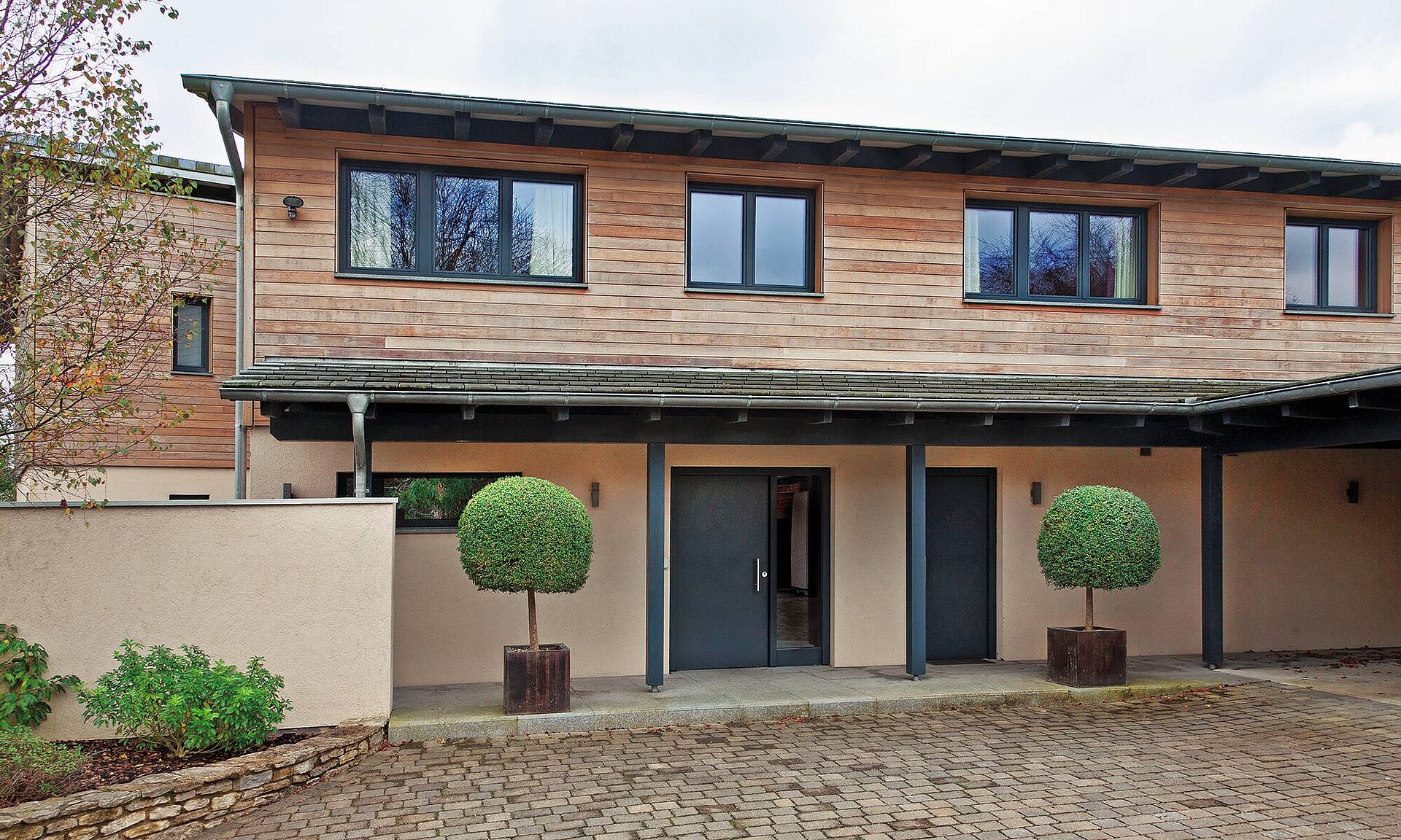 Sustainable prefab home with rainwater harvesting