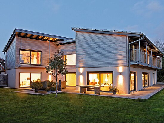 Exterior view of a modern property with a classically understated façade