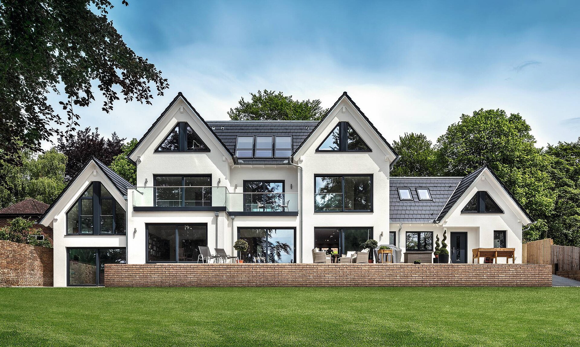 House with two gables and large windows
