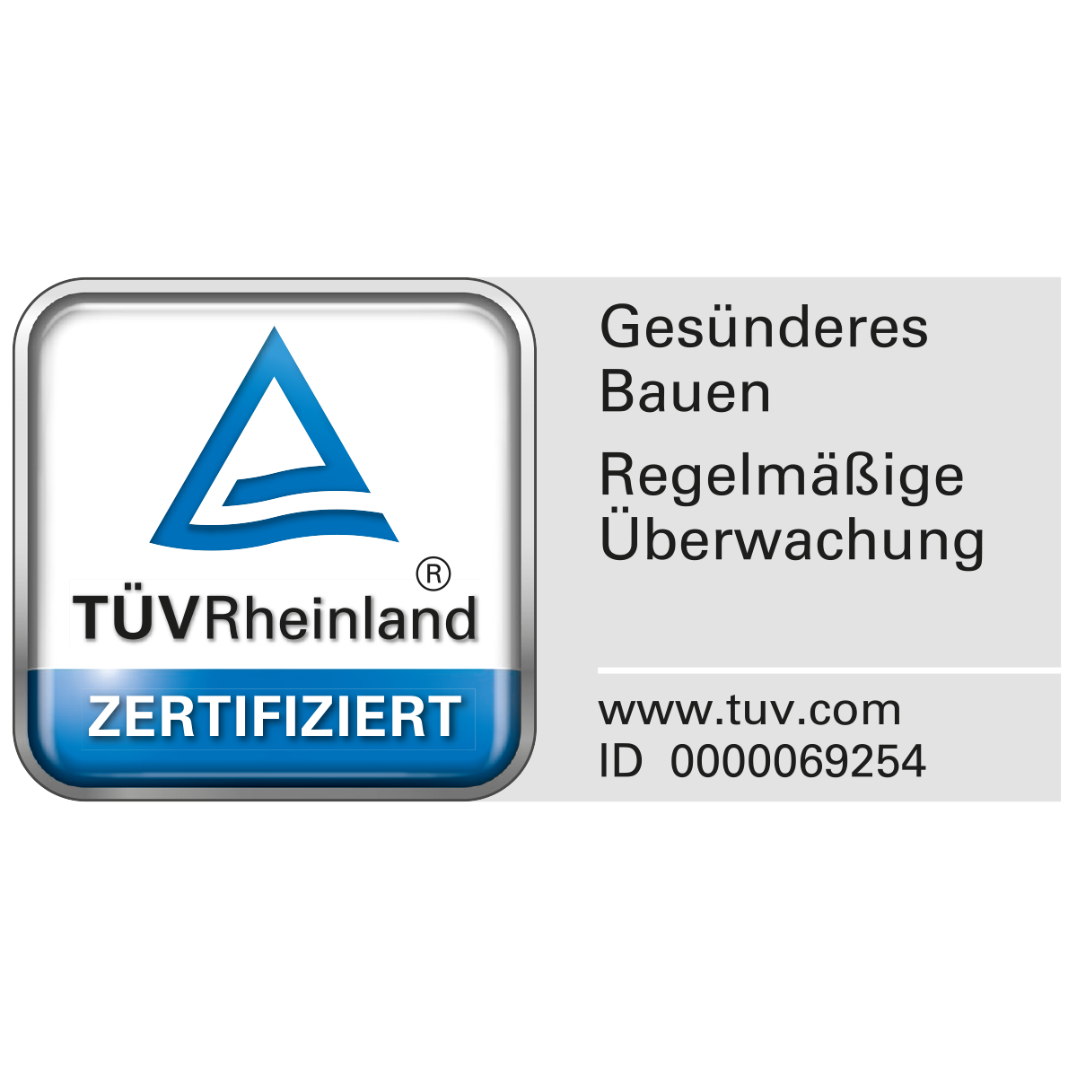 Tüv Rheinland Zertifikat gesünder bauen